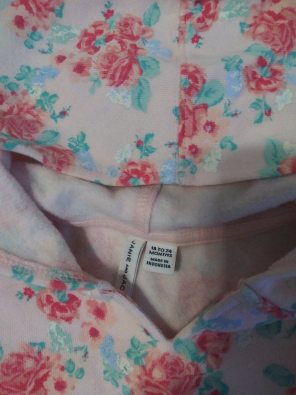 Janie and Jack Floral Print Hoodie DRESS 18-24 Months - Picture 11 of 11